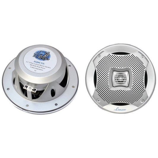 Lanzar AQ6CXS 6.5" 400 Watt 2 Way Silver Marine Speaker pair