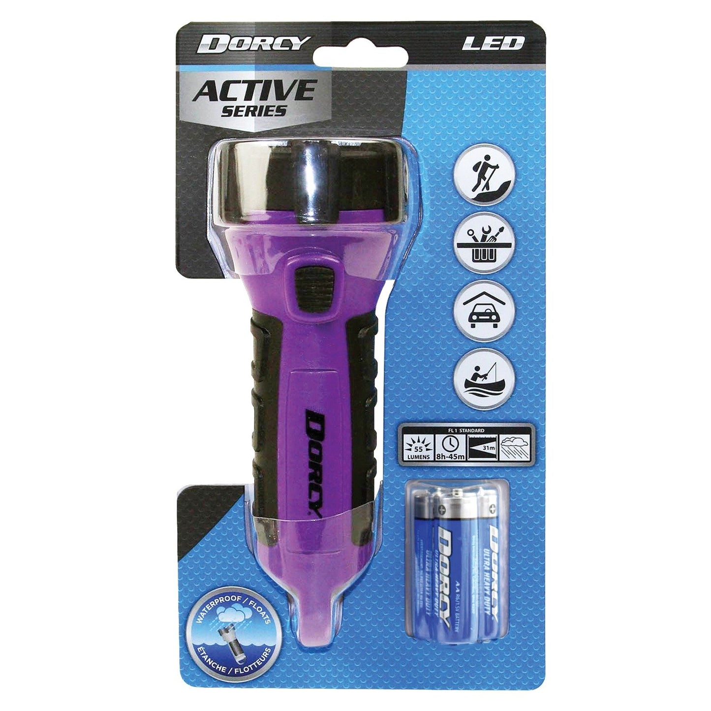 Dorcy 41-2508 55-Lumen Floating Flashlight (Purple)