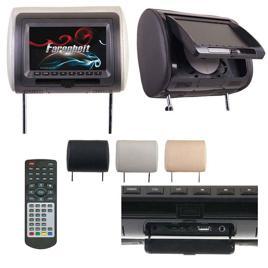 Farenheit HRD71CC Replacement Headrest 7" LCD