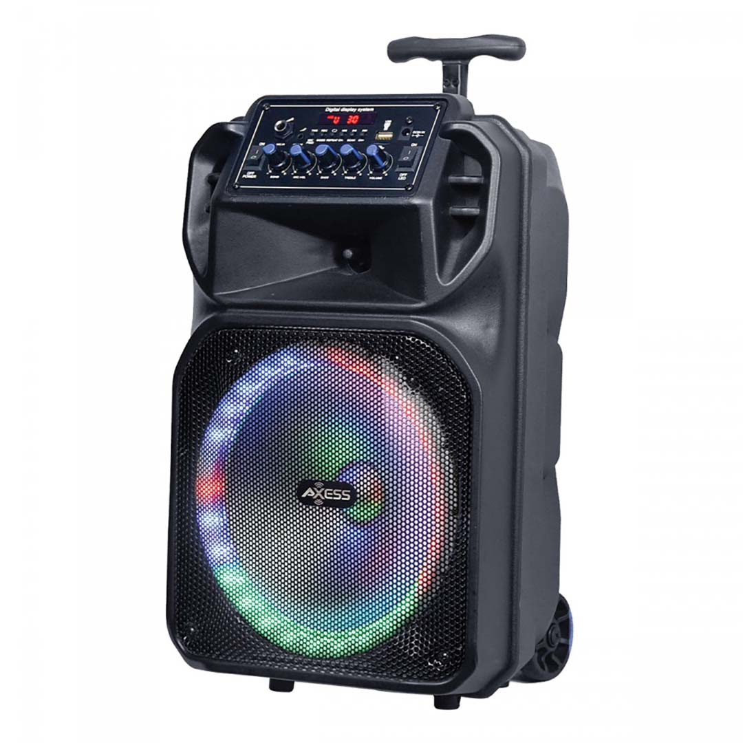 Axess PABT6038 8" Bluetooth Portable Party Speaker with LED Lights, Remote & Mic