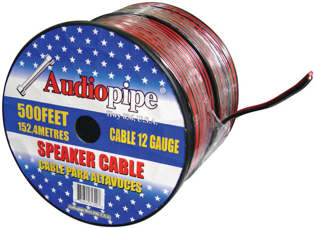 Audiopipe CABLE12BLACK 12GA. 500' Speaker Wire RED + BLACK