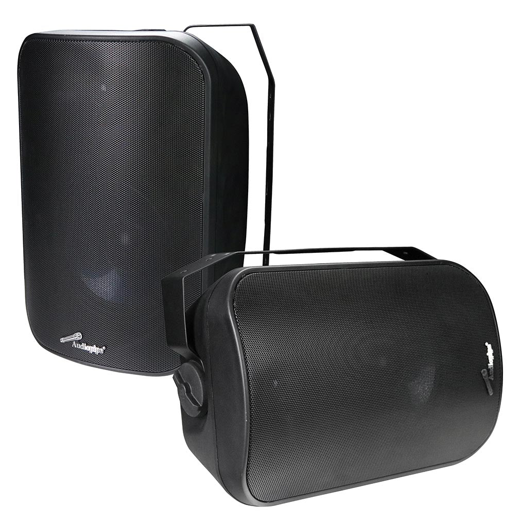 Audiopipe ODP653BK 6.5" Indoor/Outdoor Weatherproof Speakers-Black-Pair
