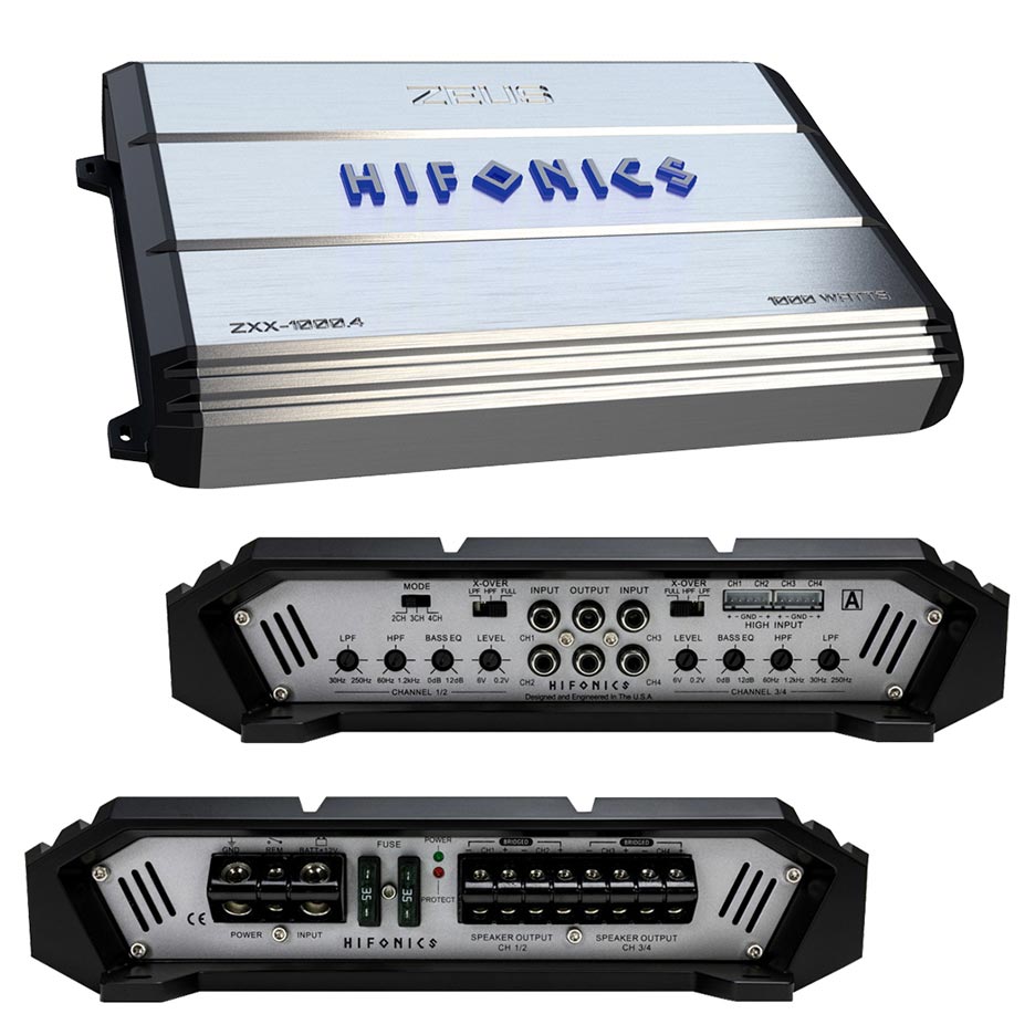 Hifonics ZXX-1000.4 1000W Peak Zeus Series Class-A/B 4-Channel Amplifier