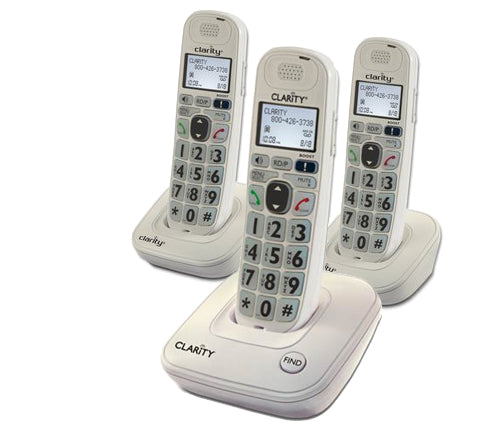 Clarity D702C2 DECT 6.0 Amplified Phone w/CID Display & 2 Expandable Handsets