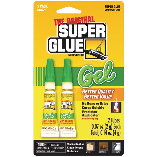 The Original Superglue SGG2212 Thick-Gel Super Glue Tube (Double Pack)