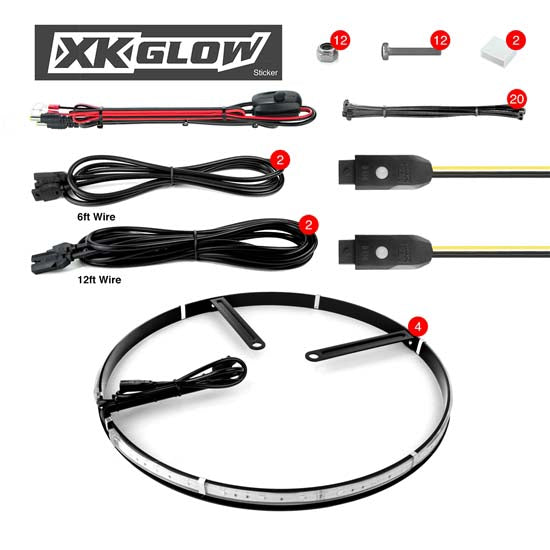 XKGlow XKWHEELKIT LED Universal Wheel Ring Light Kit w/Turn Signal Function