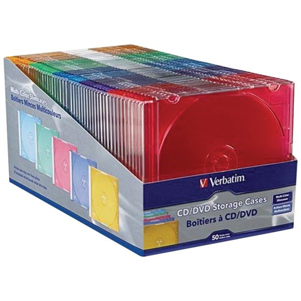 VERBATIM 94178 CD/DVD Color Slimcases 50