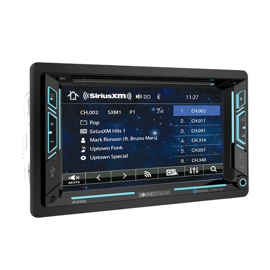SoundStream VR63XB 2-DIN AptiX Source Unit w/ S/XM Ready Bluetooth & 6.2" LCD
