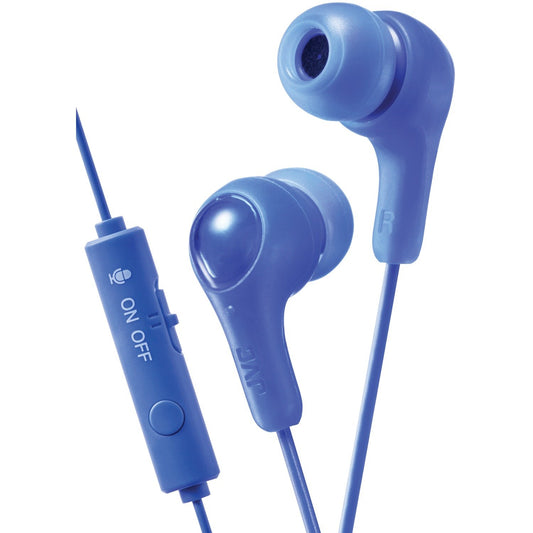 JVC HAFX7GA Gumy Gamer Earbuds w/Microphone (Blue)