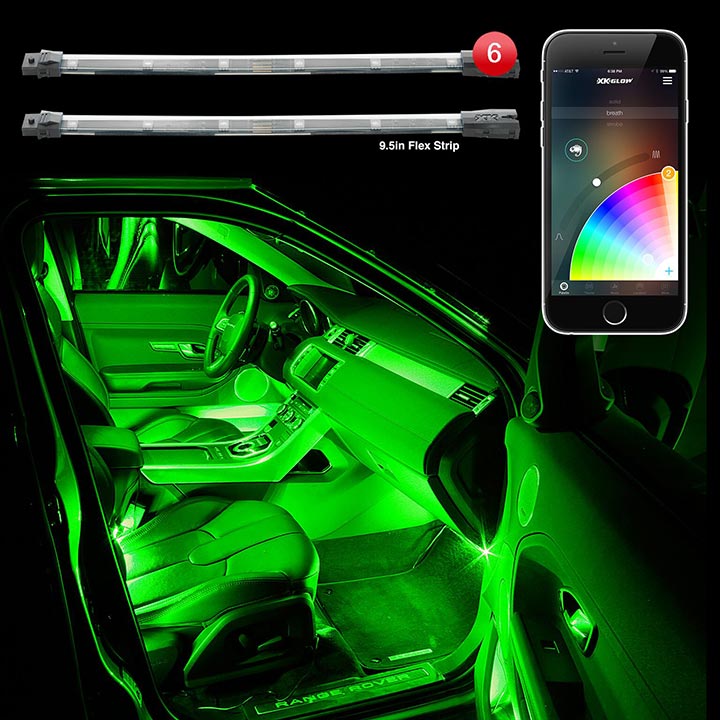 XKGlow KSCARMINI Car Mini LED Accent Light Kit  (6) 10 RGB strips