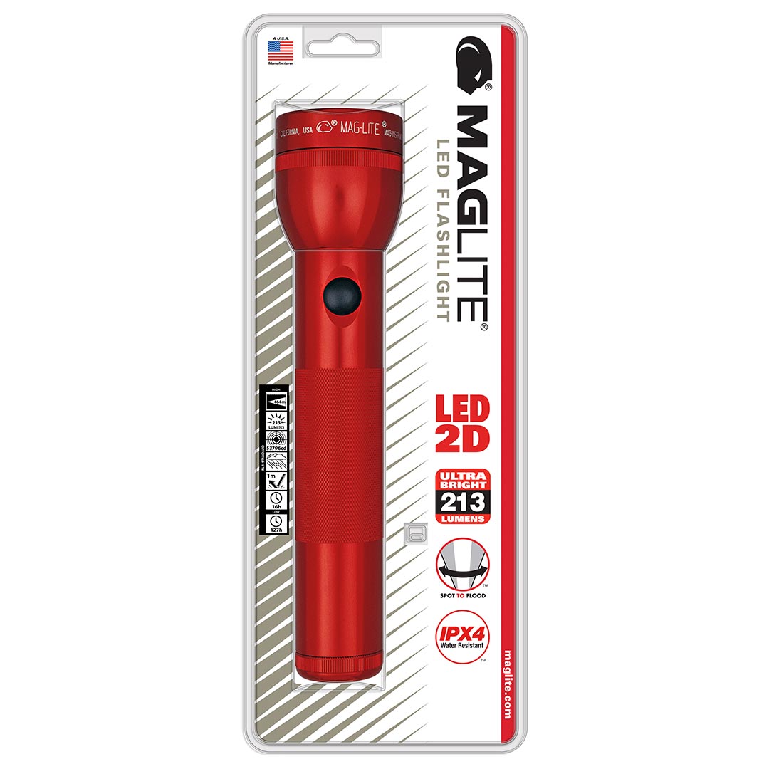 MAGLITE ST2D036 LED 2-Cell D Flashlight, Red