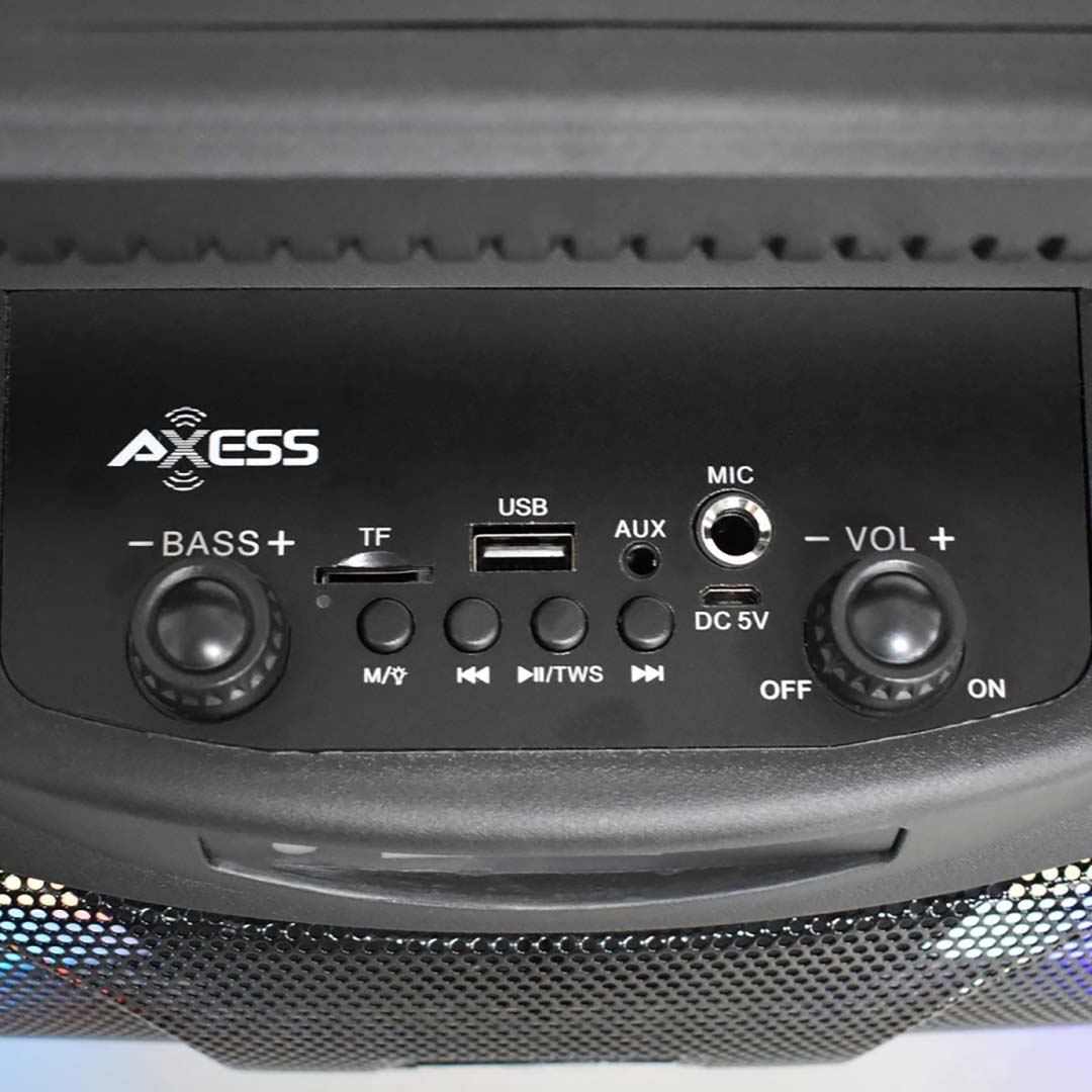 Axess MPBT6507 Portable Bluetooth Dual 3" Speakers & 5.25" Woofer with Mic