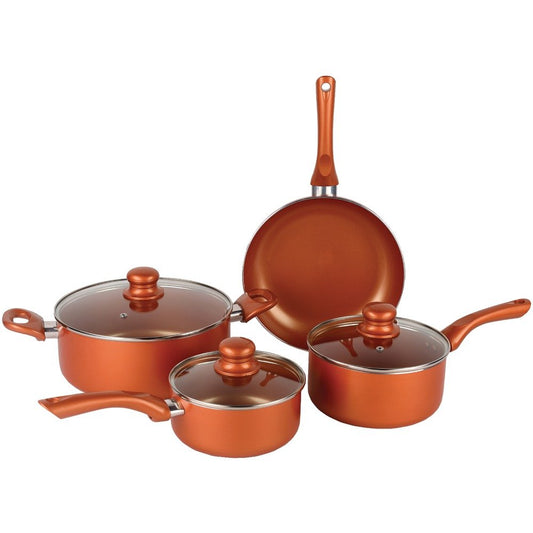 BRENTWOOD BPS-107C 7pc Non-Stick Copper Cookware Set