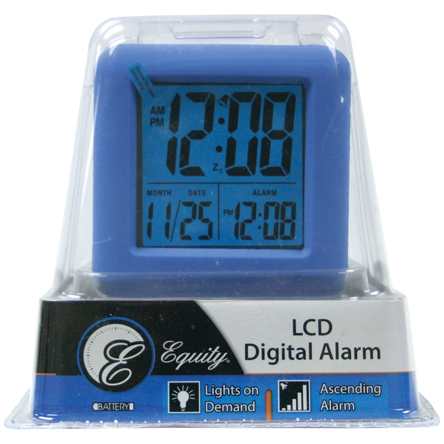 EQUITY 70905 Soft Cube LCD Alarm Clock (Blue)