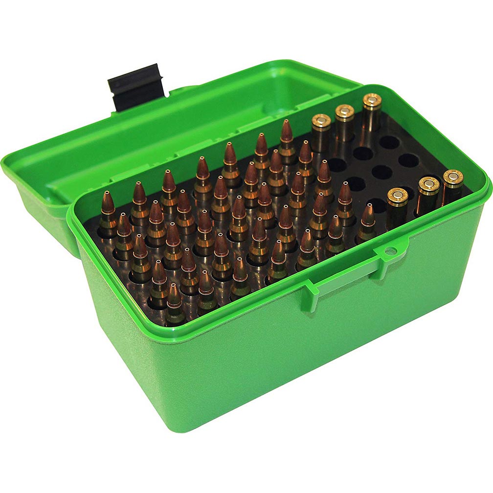 MTM H50RM10 Deluxe Ammo Box 50 Rounds 22-250/243/308 (Green)