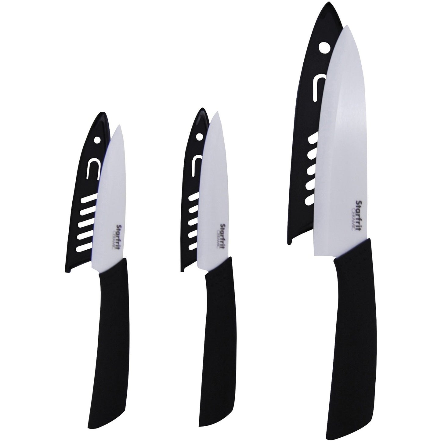 Starfrit 0928540060000 3-Piece Set of Ceramic Knives
