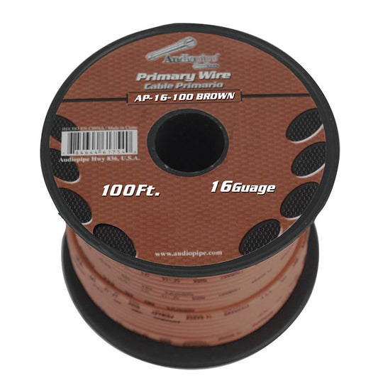 Audiopipe AP16100BR 16 gauge 100ft Brown primary wire