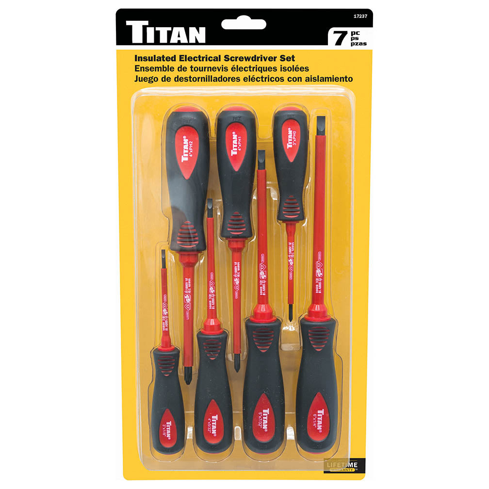 Titan 17237 Tool 7 pc Electrician Screwdriver Set