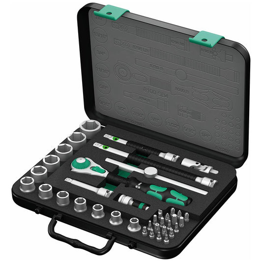 Wera 05003596001 SAE 3/8 Drive Speed Ratchet Set (38-Piece Set)