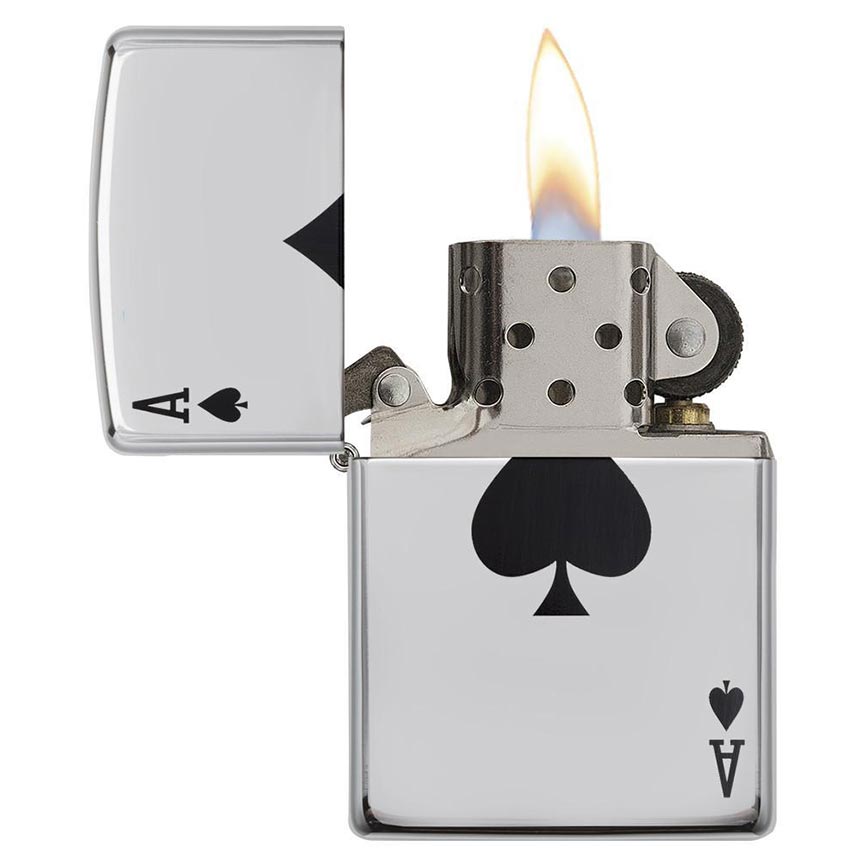 Zippo 24011 Windproof Lighter Simple Spade Design, High Polish Chrome