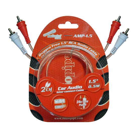 Audiopipe Amp1.5 1.5 Clear Jacket Installer Series Rca Cable