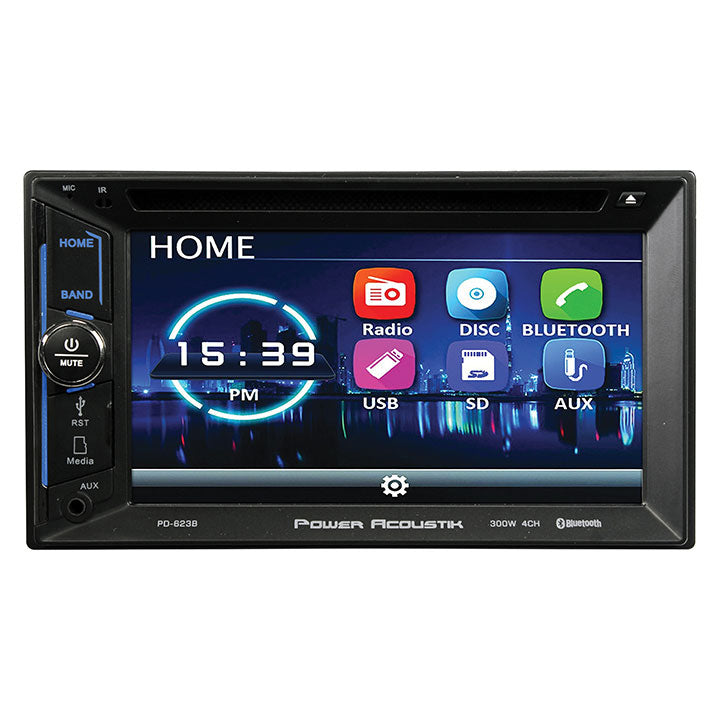 Power Acoustik PD623B 6.2" Double Din DVD Receiver with Bluetooth