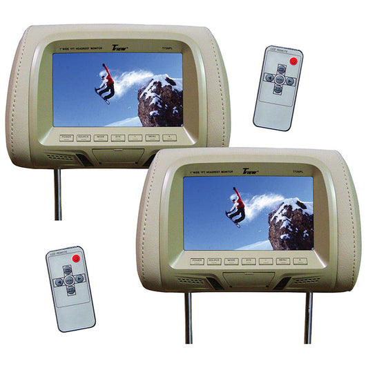 TView T726PLTAN 7 Headrest Monitors (Pair) with IR Transmitter (Tan)