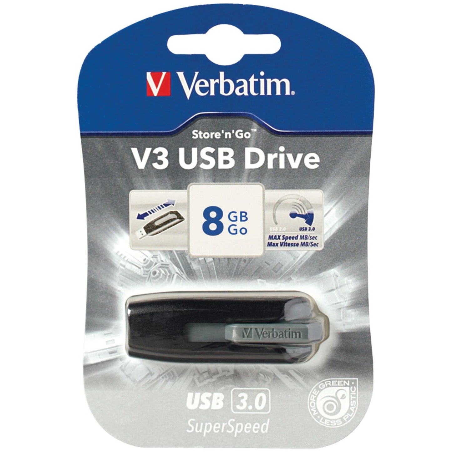 Verbatim 49171 SuperSpeed USB 3.0 Store 'n' Go V3 Drive (8GB)