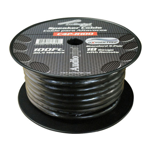 Audiopipe C4PR100 100 foot 18 AWG 9 wire Speed Cable / Car Speaker wire