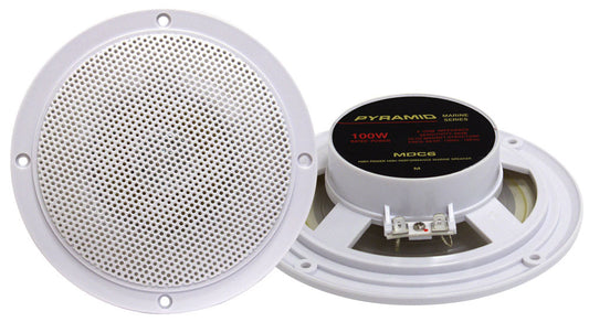 Pyramid MDC6 5.25-Inch Marine 100 Watts Dual Cone Waterproof Stereo Speakers