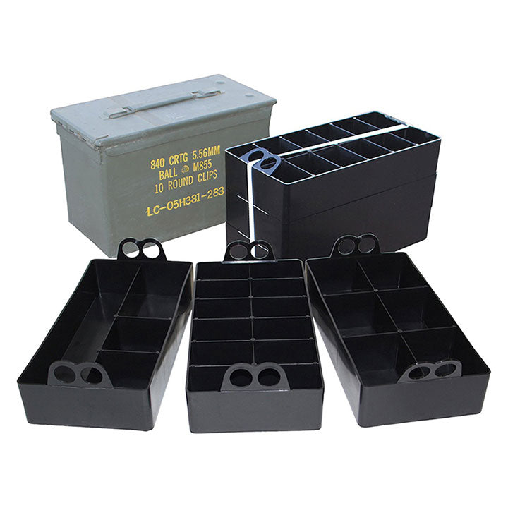 MTM ACO Ammo Can Organizer Insert - Sold as 3-Pack 22 compartments Black