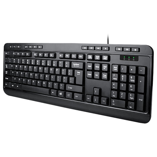 Adesso AKB-132UB Spill-Resistant Multimedia Desktop USB Keyboard for Windows