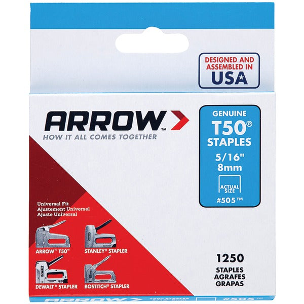 Arrow 50524 T50 Staples, 1,250 pk (5/16")