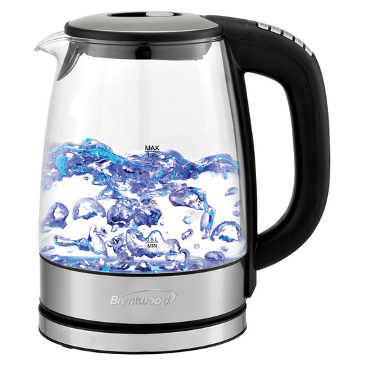 Brentwood KT-1982DBK 1.79-Qt. Cordless Digital Glass Electric Kettle