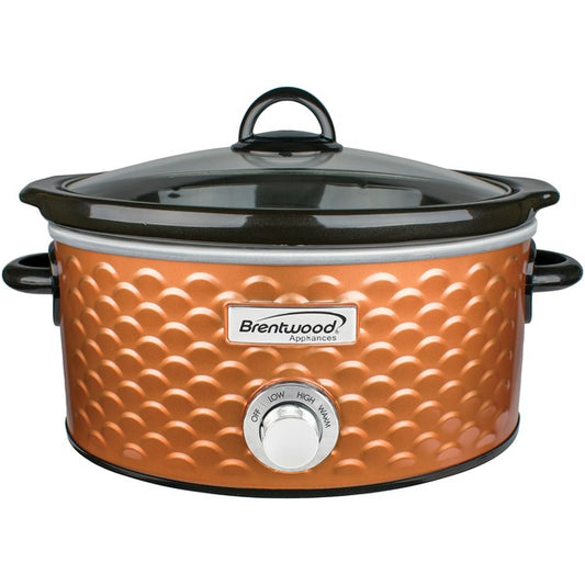 Brentwood SC-140C 4.5-Quart Scallop Pattern Slow Cooker (Copper)