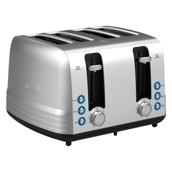 Brentwood Select TS-447S 1,500-Watt Extra-Wide Stainless Steel 4-Slice Toaster