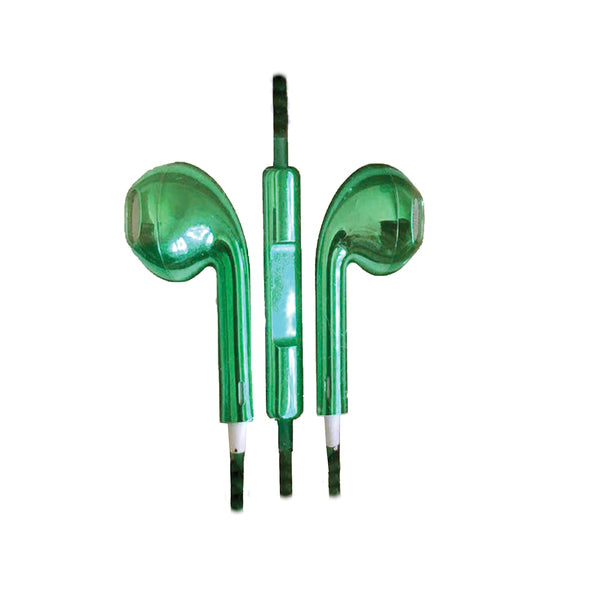 AT&T EBA01-GRN In-Ear Wired Stereo Earbuds with Microphone (Green)