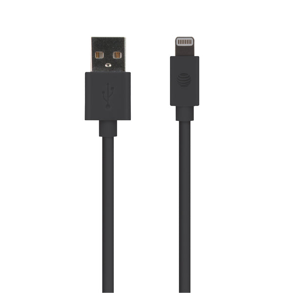 AT&T PVLC10-BLK PVC Charge and Sync Lightning Cable, 10 Feet (Black)