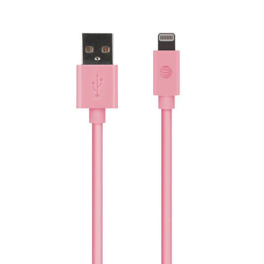 AT&T PVLC10-PNK PVC Charge and Sync Lightning Cable, 10 Feet (Pink)
