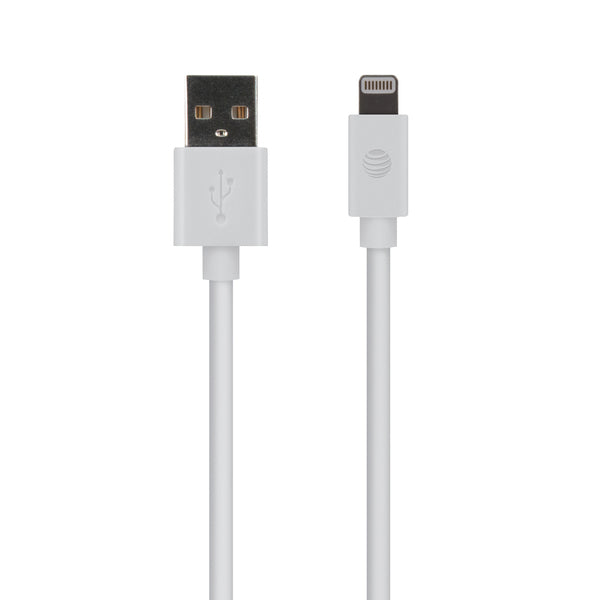 AT&T PVLC10-WHT PVC Charge and Sync Lightning Cable, 10 Feet (White)