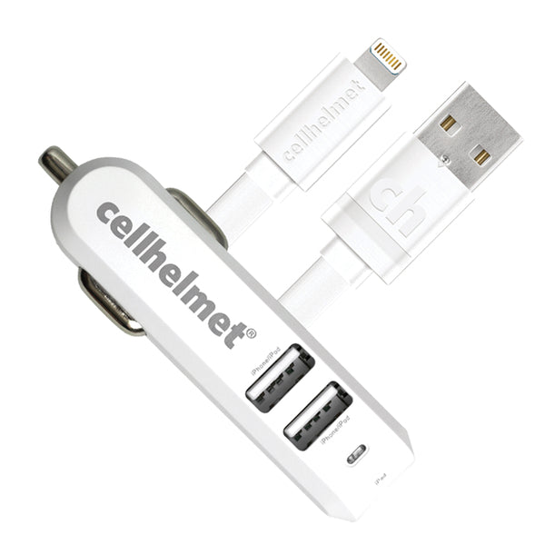 cellhelmet CAR-4.8/3-B+F-LIGHT-3-W 4.8-Amp 3-Port USB Car Charger
