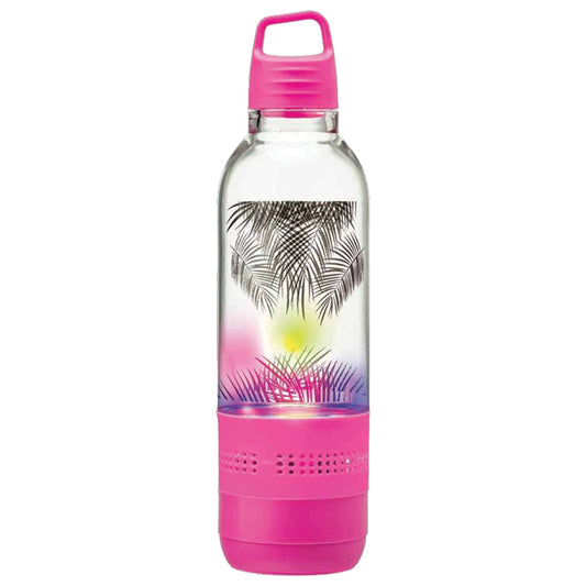 SYLVANIA SP717-PINK Holographic Light Water Bottle with Bluetooth Speaker