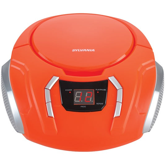 SYLVANIA SRCD261-B-ORANGE CD/Radio Boom Box, SRCD261-B (Orange)
