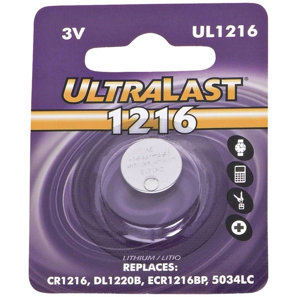 Ultralast UL1216 UL1216 CR1216 Lithium Coin Cell Battery