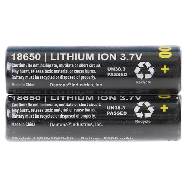 Ultralast UL1865-26-2P 2600 mAh 18650 Retail Blister-Carded Batteries (2 Pack)