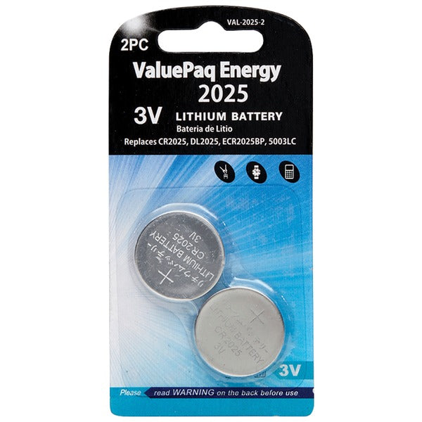 Dantona VAL-2025-2 ValuePaq Energy 2025 Lithium Coin Cell Batteries, 2 pk