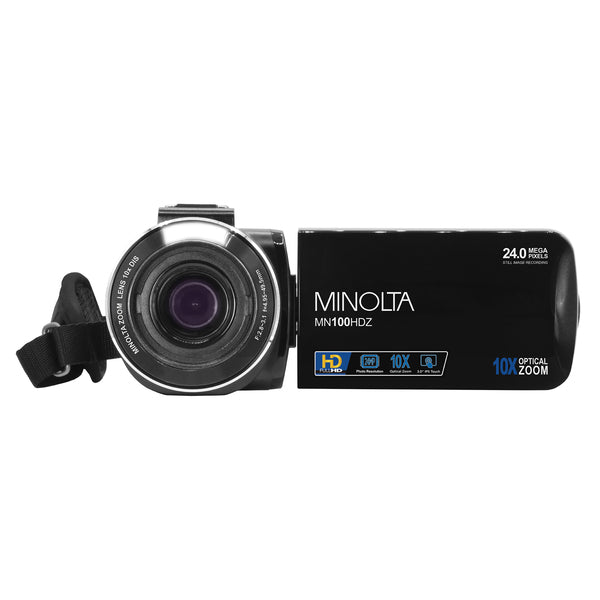 Minolta MN100HDZ-BK MN100HDZ Full HD 36x Digital Zoom Camcorder w\Battery