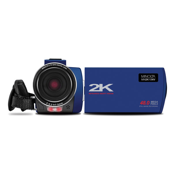 Minolta MN2K10NV-BL MN2K10NV 2.7K Quad HD 16x IR Night Vision Camcorder