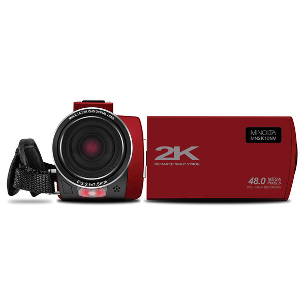 Minolta MN2K10NV-R MN2K10NV 2.7K Quad HD 16x IR Night Vision Camcorder