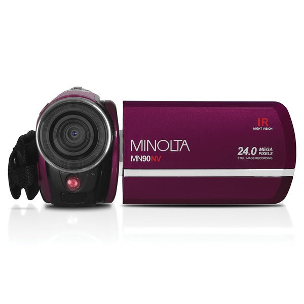 Minolta MN90NV-M MN90NV Full HD 1080p IR Night Vision Camcorder (Maroon)